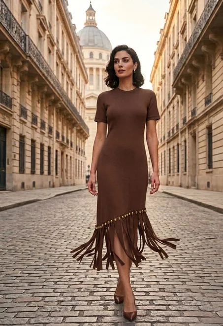 Robe à franges élégante et chic