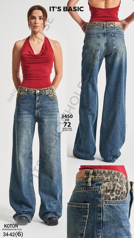 Jeans à bande léopard