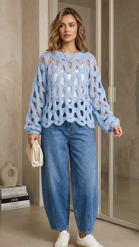 Pull ajouré tendance taille standard