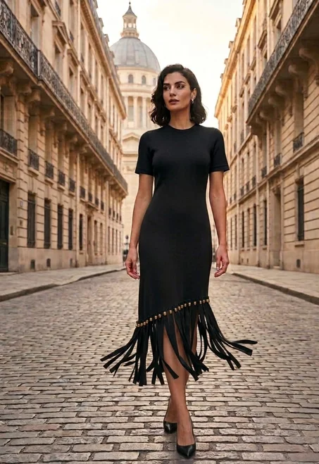 Robe à franges élégante et chic