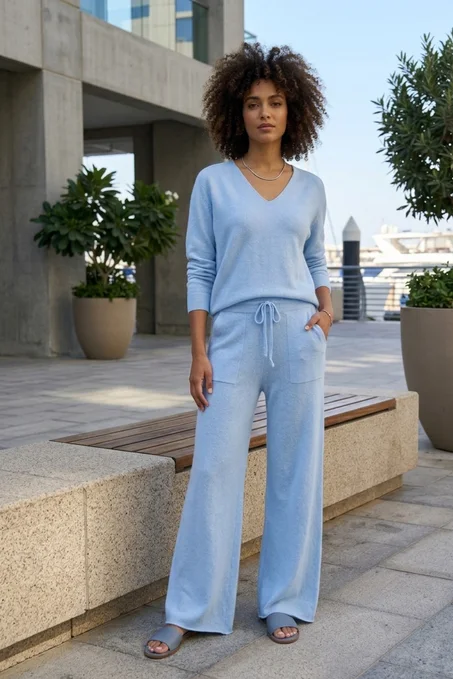 Ensemble sans couture en maille douce taille standard