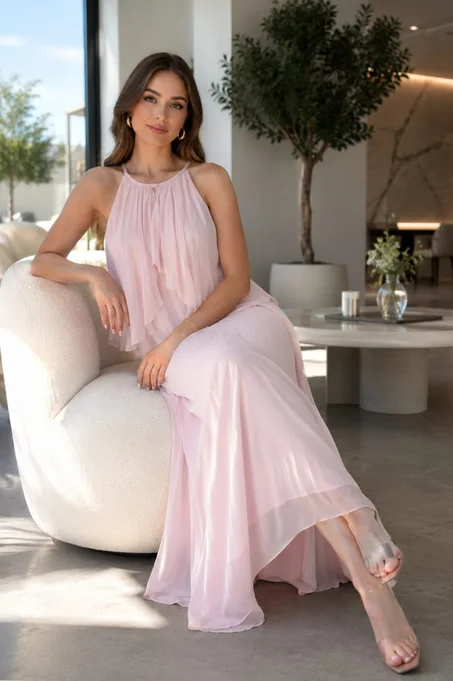 Robe en blanc cassé 100% soie