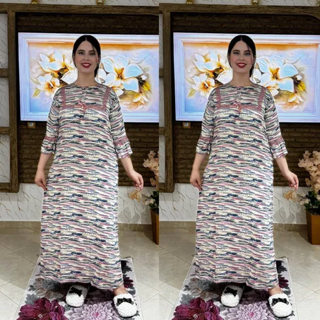 الجديييييد سيدتي كندورة بخيط ساتيني فاخر – خفيفة ومنعشة لإطلالة أنيقة في الربيع والصيف