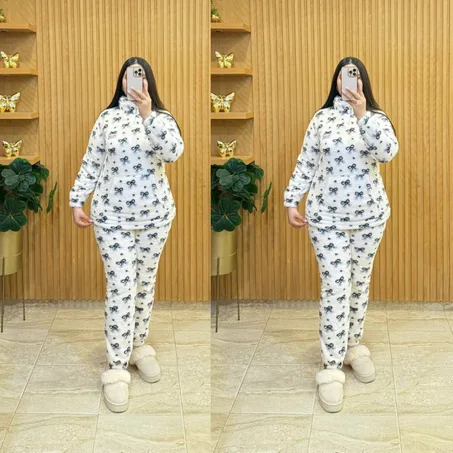 الجديييييييد سيدتي   بيجامة جد جد راقية  شتوية تناسب فصل الخريف وشتاء  خامة التوب كانيش من النوع الممتاز