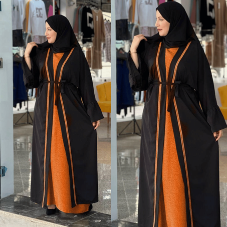 الجديد والحصري لعشاق الاناقة طقم 3 قطع شيحاجةً مختلفة وتوب كريب حرير نخب اول طايح عباية اكثر من رائعة