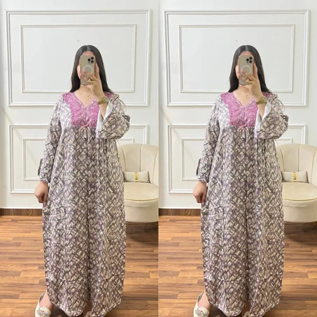 الجدييييد سيدتي كندورة كم فراشة بخيط ساتيني فاخر ولمسة أناقة لا تُقاوم موضيل نخوى مناسب لفصل الصيف