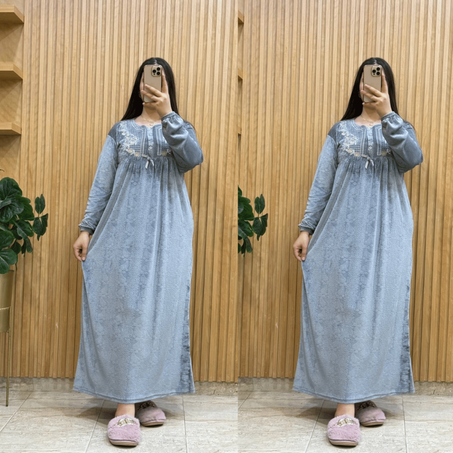 يجامة طويلة مطروزة جودة عالية  توب مبرة برناوت  مثالي لفصل الخريف والشتاء. جودة عالية وخياطة متقونة