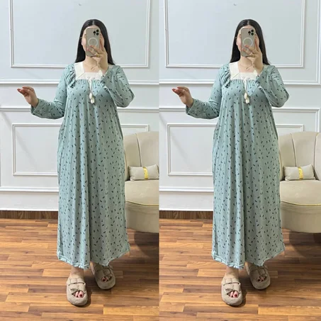 جديييد عيد الاضحى بيجامة طويلة فاخرة بجودة ممتازة  توب بيكي ناعم وخفيف على البشرة ستيل عصري مناسبة لفصل الصيف