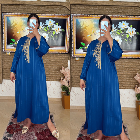 جدييييد قفطان كريب زقلي أكتر من رائع توب كريب مطروز بالصم عالي الجودة