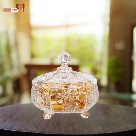 bonbonière en verre transparent