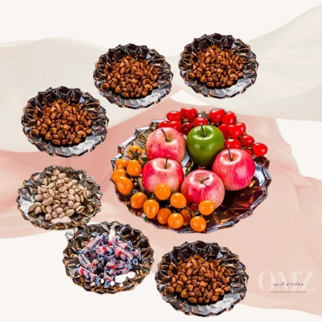 Assiettes de fruits  en verre de cristal