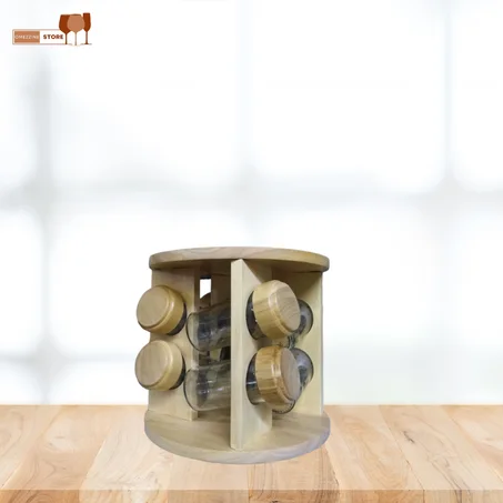 Boits de épices avec support en bois