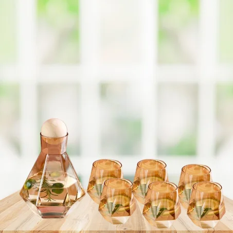 Bouteille d'eau en verre de cristal