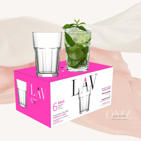 LAV lot de 6 tasse en verre