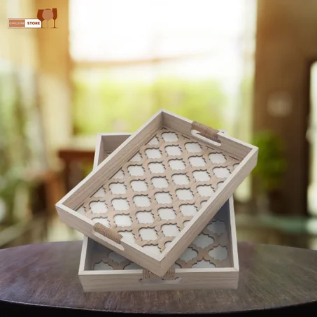 Plateaux Rectangulaire En Bois Beige