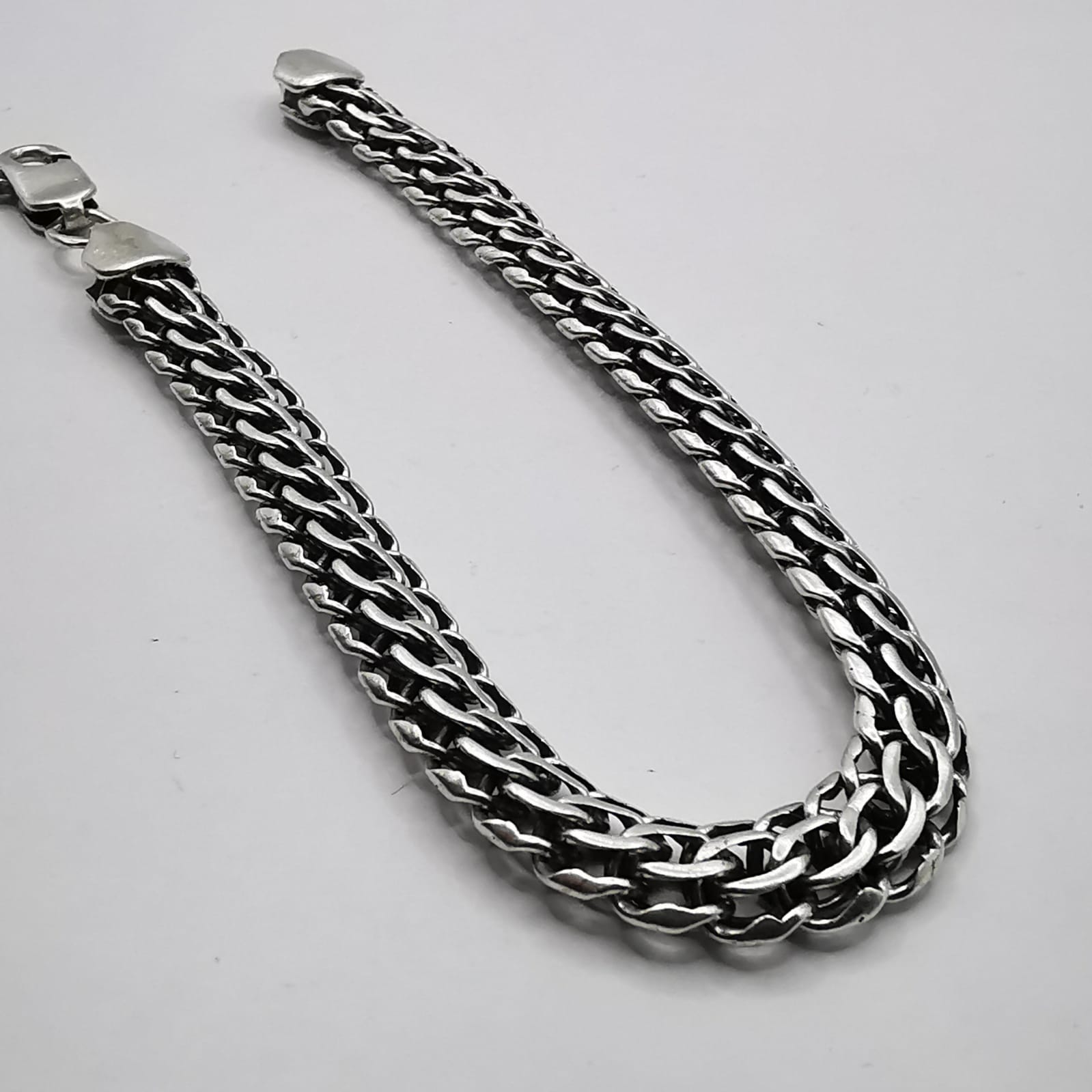 Vintage Massive Unusual 925 Sterling Silver Bracelet , Men's