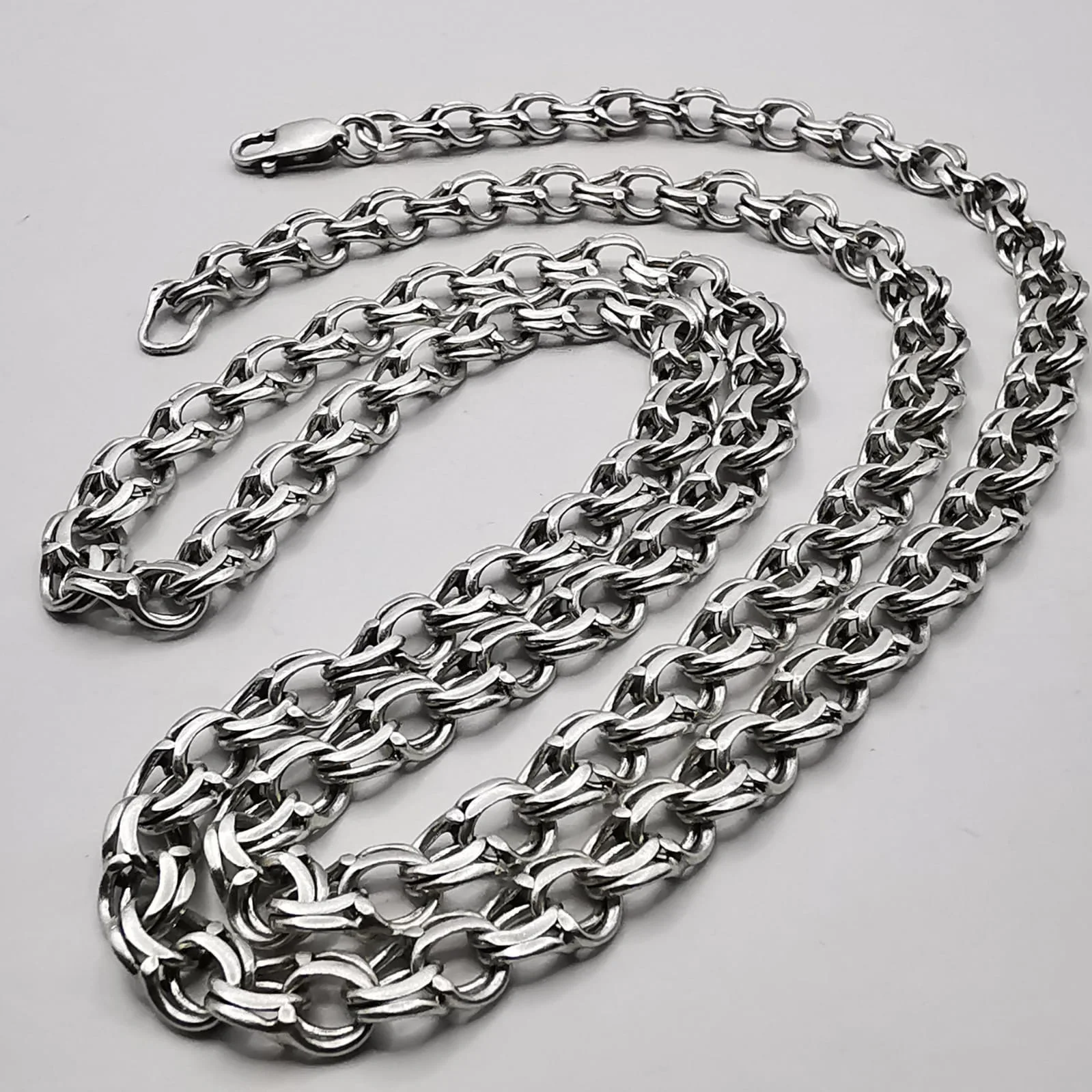 アクセサリー Vintage Silver Knot Chain Necklace 925 Vintage Huge Unusual 925 Sterling Silver Chain Necklace