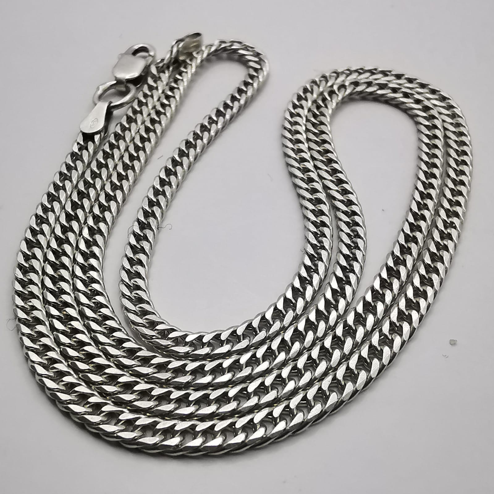 Vintage Unusual 925 Sterling Silver Chain Necklace, Signed Vintage Unusual 925 Sterling Silver Chain Necklace, Signed