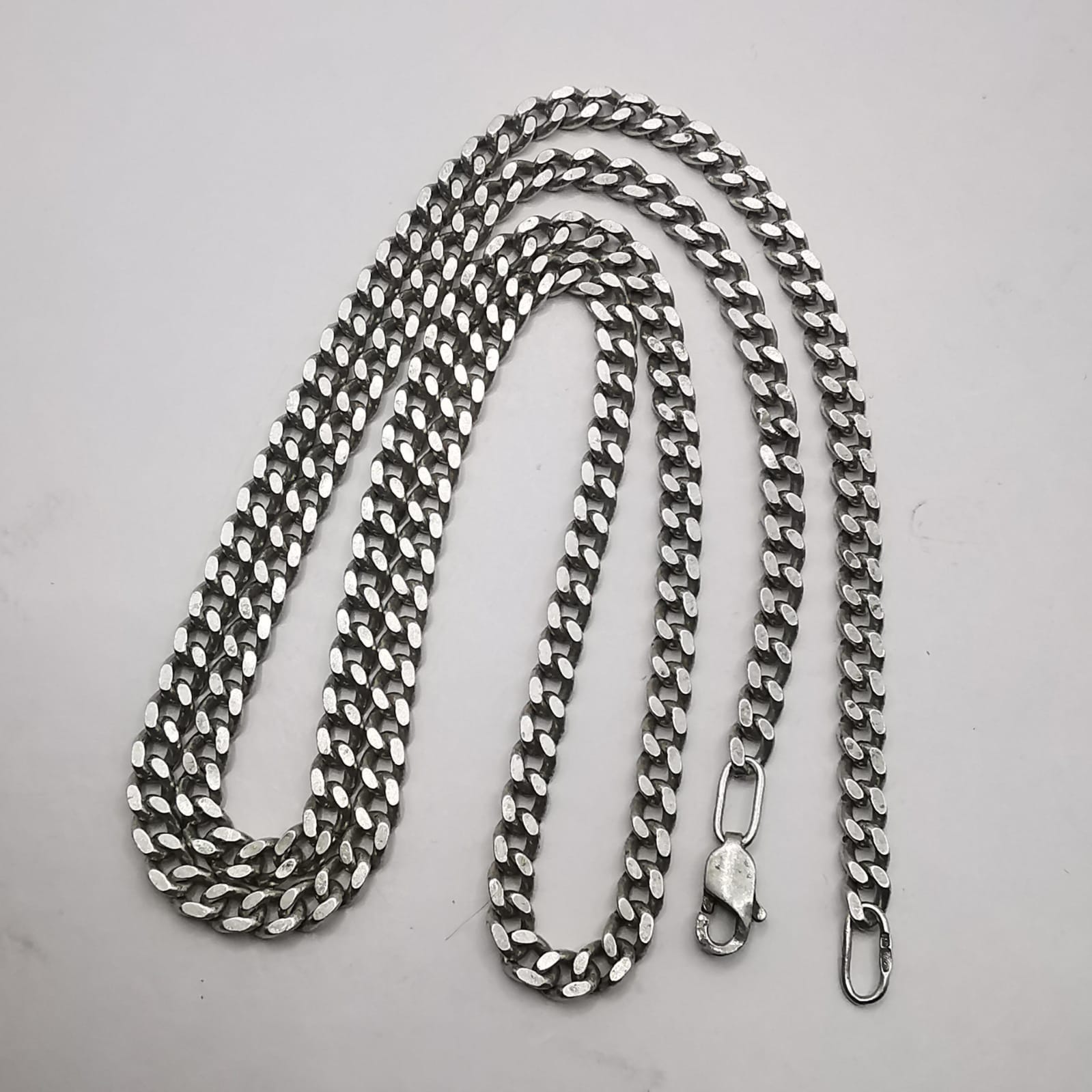 Vintage Unusual 925 Sterling Silver Chain Necklace, Signed