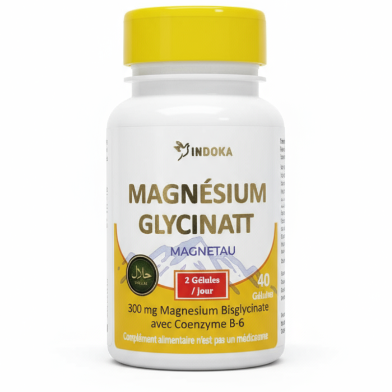 INDOKA Magnésium Glycinate Magnetau 300mg – 40 Gélules