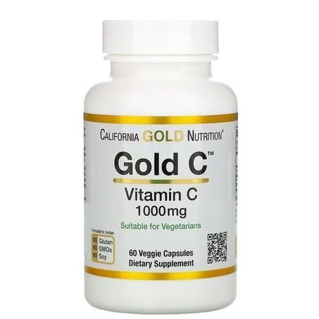 California Gold Nutrition Gold C, فيتامين ج عالي الجودة USP، 1000 مجم، 60 كبسولة نباتية