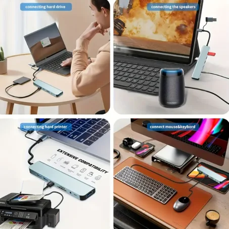 Hub 8-en-2 multifonction – Connectez tout, partout