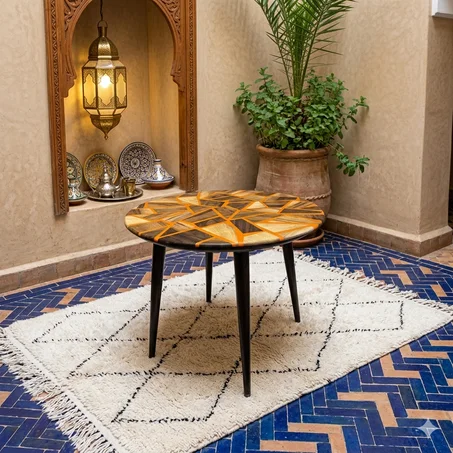 Table Artisanal en Bois de Noyer