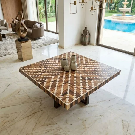 Table Artisanal en Bois de Noyer