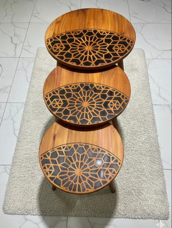 Série de table bois de cèdre