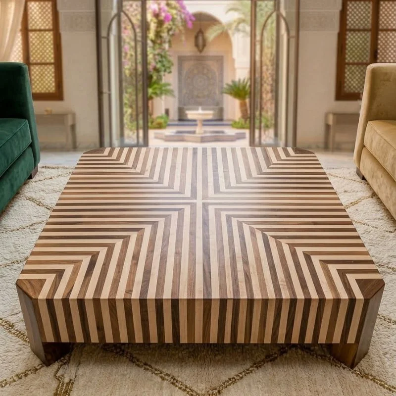 Table Artisanal en Bois de Noyer