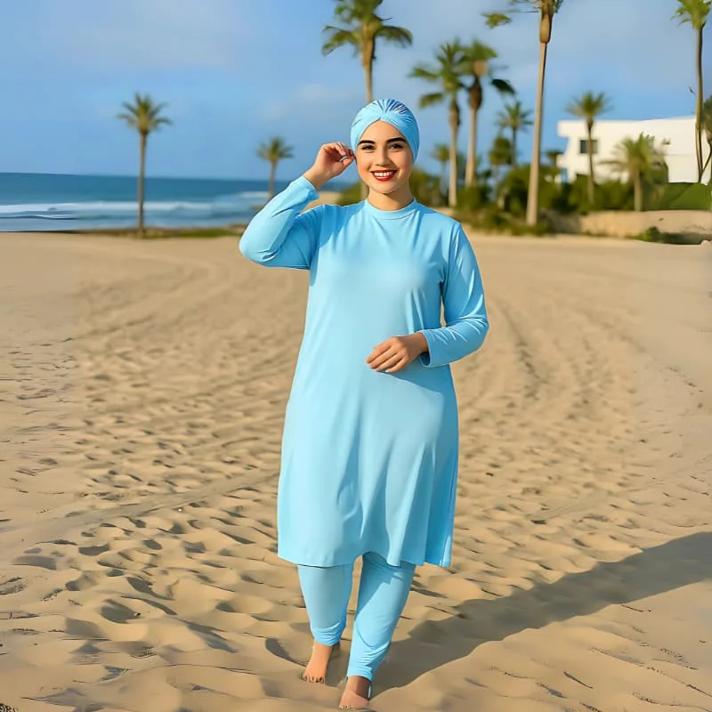 بوركيني 4 قطع أنيق وعملي لصيف مريح وممتع (copy)