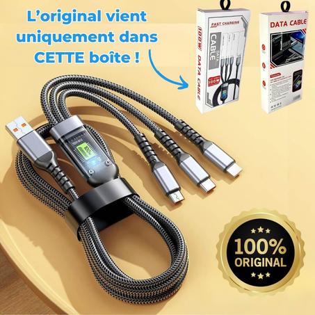 Boostez votre quotidien avec le Câble de Charge 3-en-1 Sprint 100W !