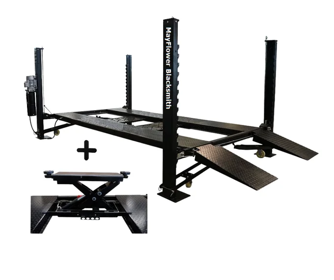 Mayflower Pro8000 4-Post Lift + SJ5500 5,500 lb Sliding Bridge Jack