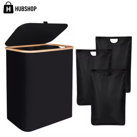 سلة غسيل سعة 140 لترًا مع غطاء (3 حجرات)