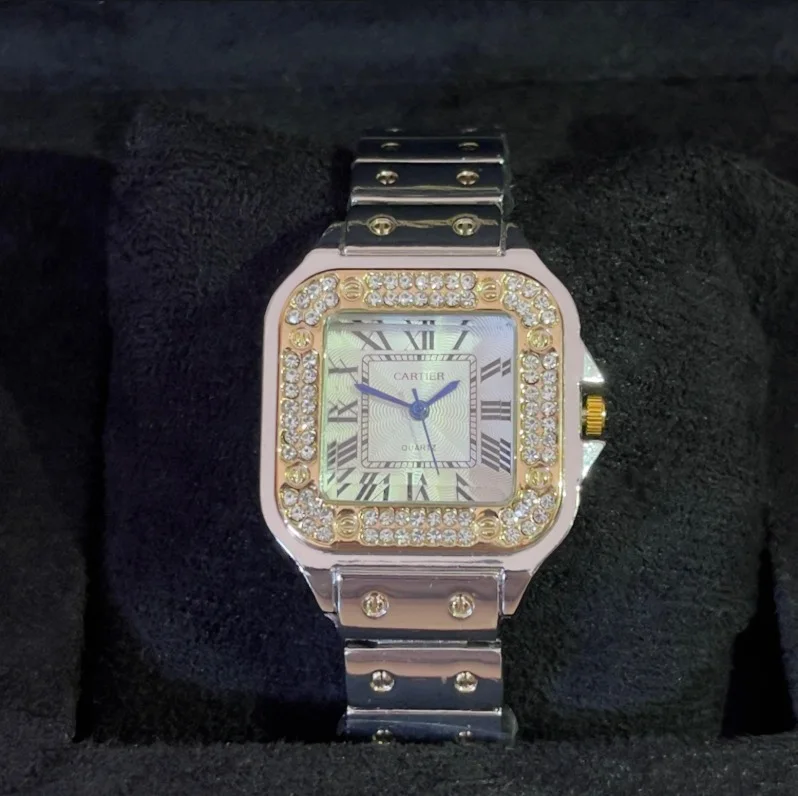 Cartier Femme Carrée Bicolore Sertie Prestige AVEC COFFRET