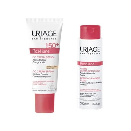 URIAGE ROSELIANE CC CREME SPF50+ TEINTE CLAIRE 40ML + ROSELIANE FLUIDE DERMO-NETTOYANT 250ML