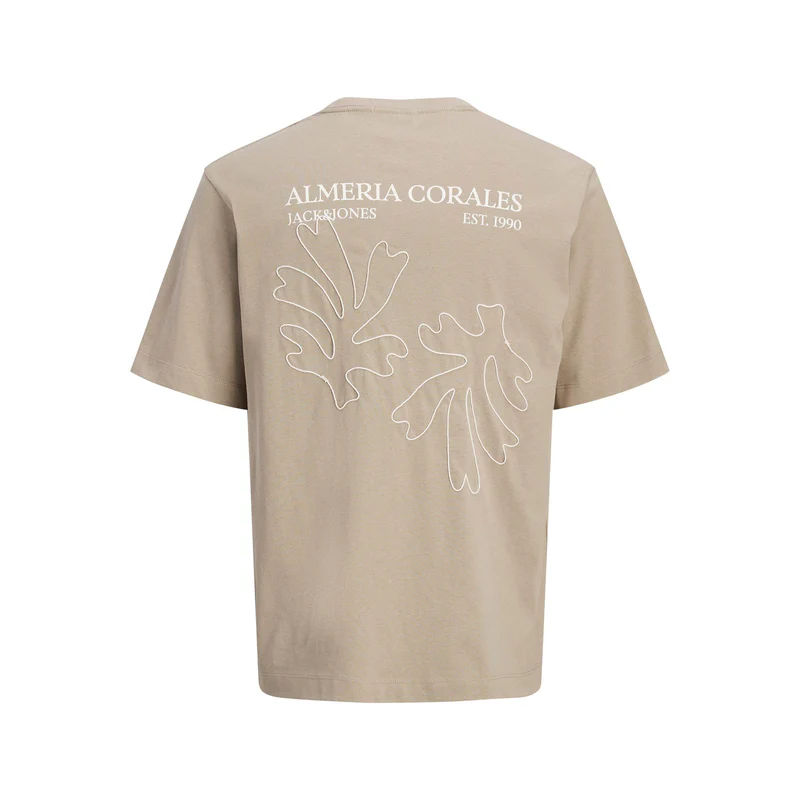 Taille : M (ES) - T-shirt homme Jack & Jones Jorcanggu Silver Sage, manches courtes, col rond, avec motif graphique