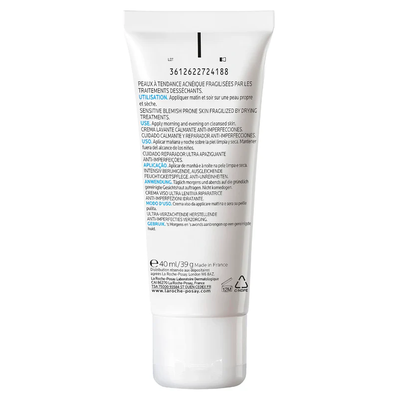 Crème de soin hydratante Roche-Posay Effaclar H Iso-Biome (40 ml) Emballage endommagé (DLU : 31/08/2028)