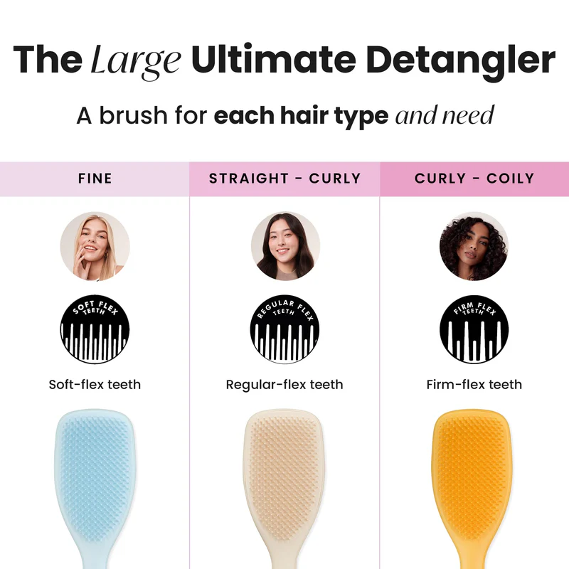 Tangle Teezer 10210-001-1 – Brosse Ultimate Detangler grande pour cheveux fins et fragiles avec picots souples et flexibles à double hauteur (Emballage endommagé)