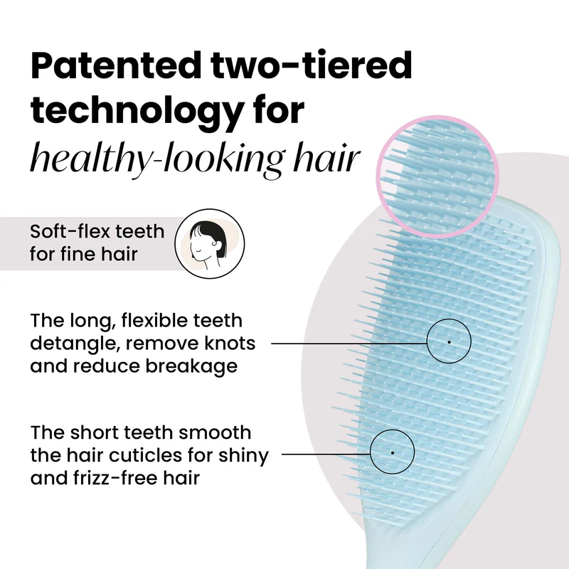 Tangle Teezer 10210-001-1 – Brosse Ultimate Detangler grande pour cheveux fins et fragiles avec picots souples et flexibles à double hauteur (Emballage endommagé)