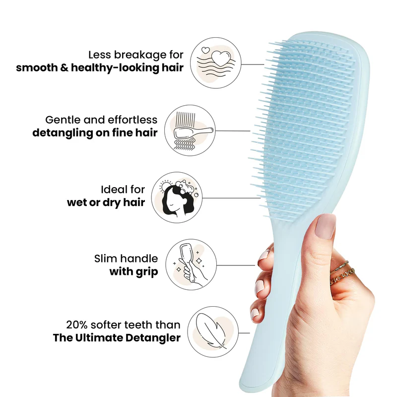 Tangle Teezer 10210-001-1 – Brosse Ultimate Detangler grande pour cheveux fins et fragiles avec picots souples et flexibles à double hauteur (Emballage endommagé)