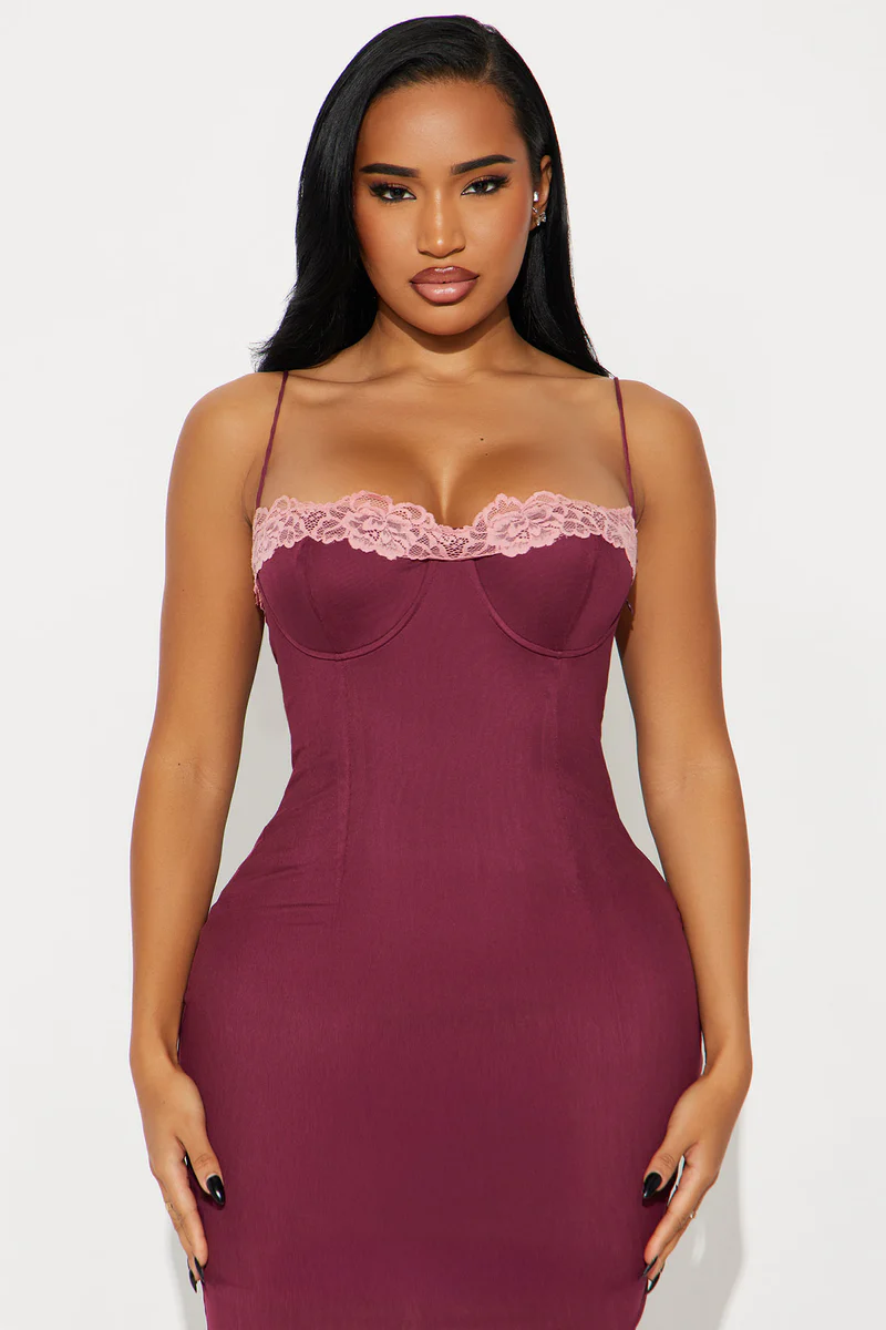 Vestido Maxi De Malla Colette - Ciruela