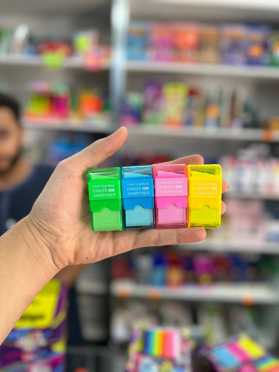 مبراة وممحاة 1*2 Guai Guai Bear