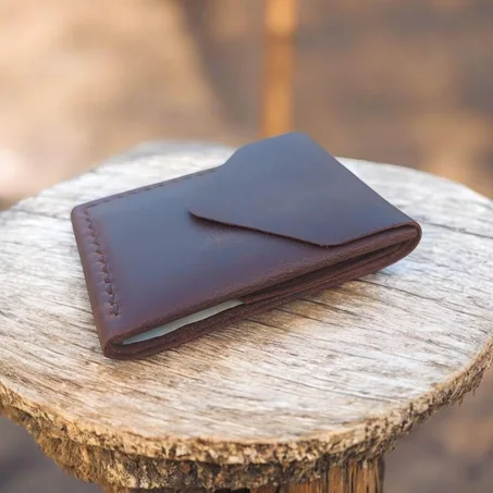 Portefeuille Minimaliste en Cuir Marron– Medina Cuir