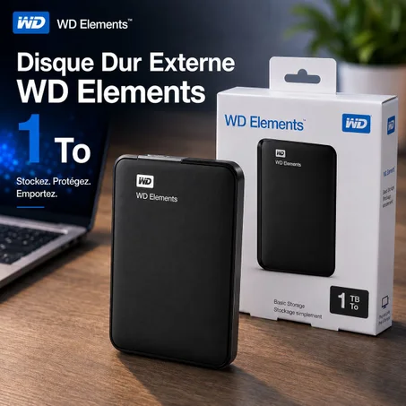 قرص صلب خارجي WD Elements 1 TB – تخزين محمول USB 3.0