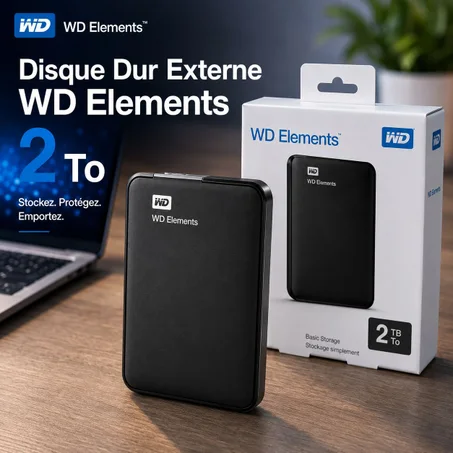 قرص صلب خارجي WD Elements 2 TB – تخزين محمول USB 3.0