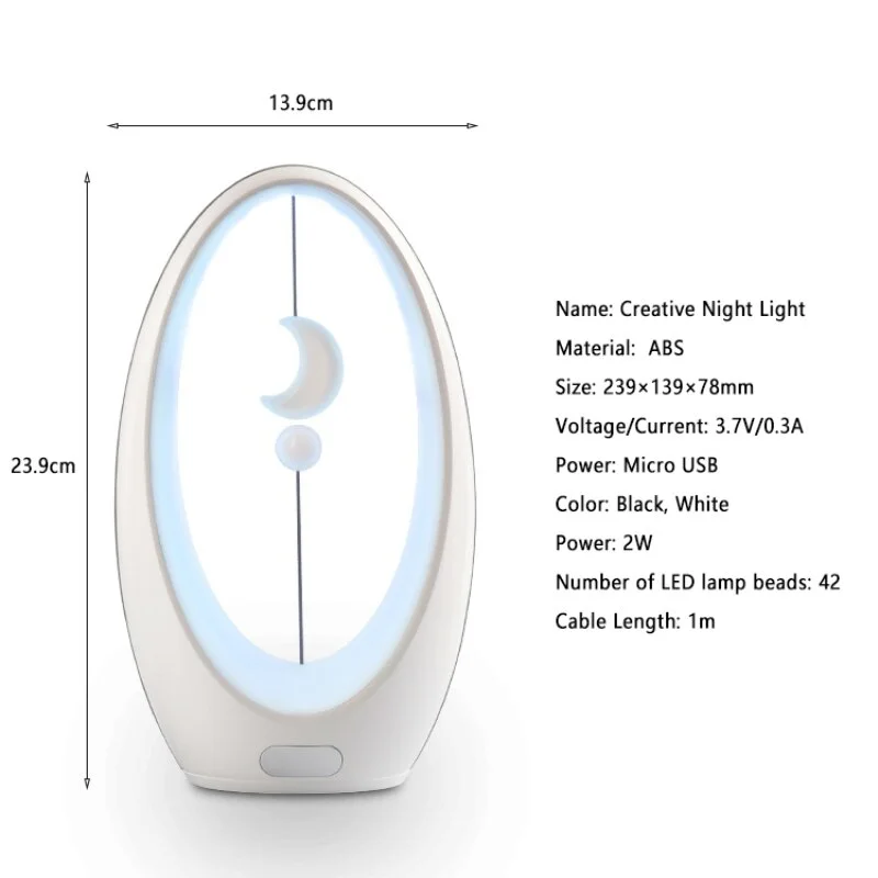 Lampe LED avec lévitation magnétique en forme de lune