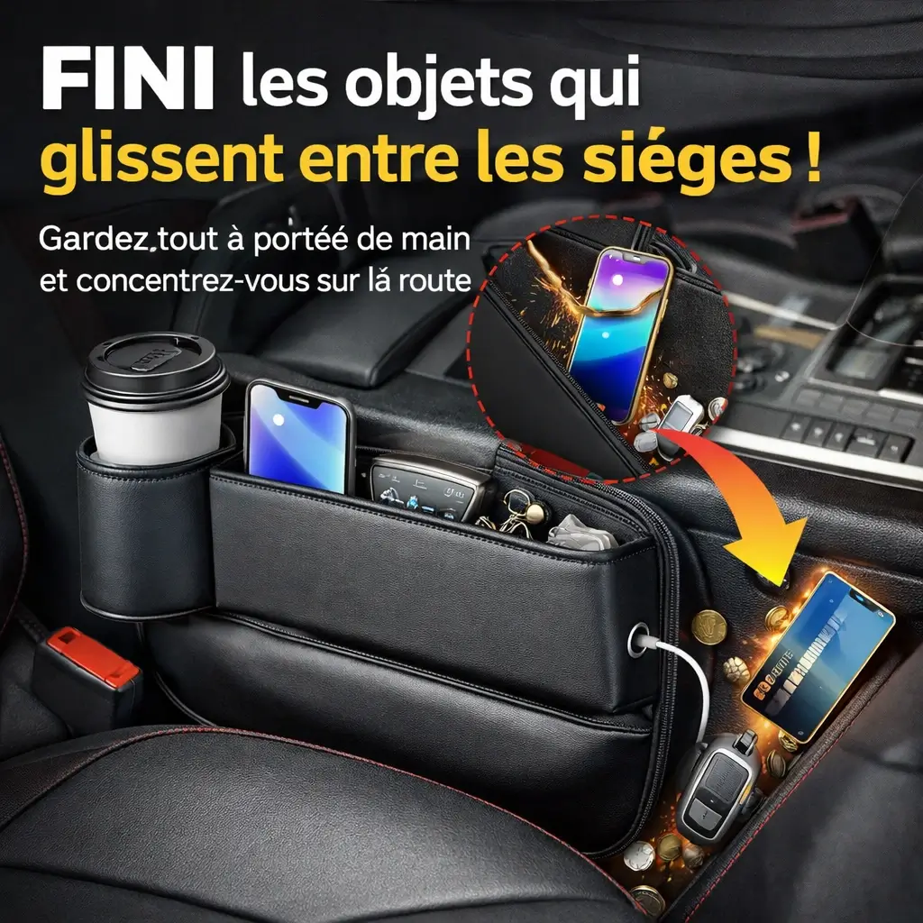 Boîte de rangement pour siège de voiture - CI