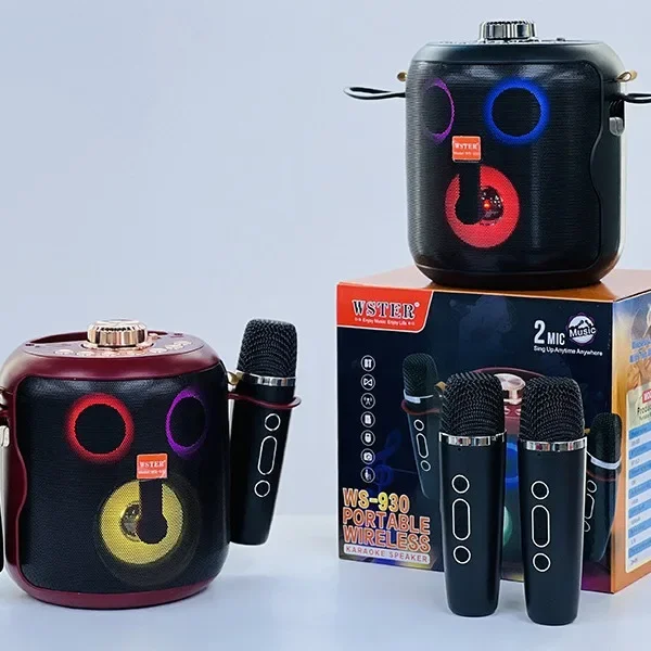 WSTER WS-930 – Enceinte Karaoke Bluetooth avec 2 Micros