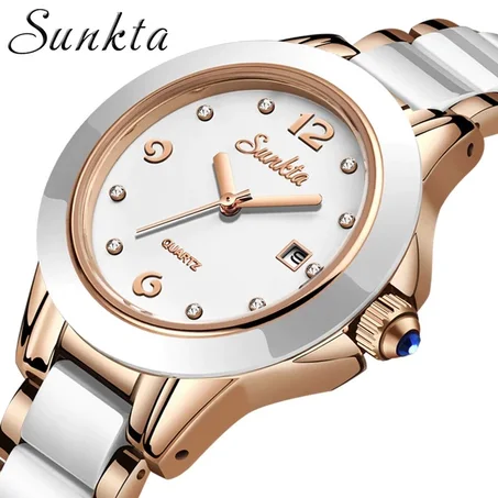 WATCH WOMEN SUNKTA Luxe الساعة النسائية الفاخرة أعلى جودة مقاومة للماء